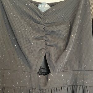 ARULA Black Dress with Sheer Sleeves